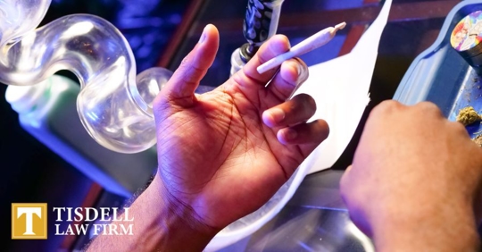 using weed at a party